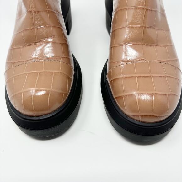 Stuart Weitzman Norah Croc Stamped Leather Lug Sole Boot EU 39 - Picture 10 of 10